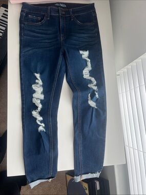 wild fable High Rise Skinny Dark Blue Distressed Jeans